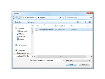 Selecting .HEX file